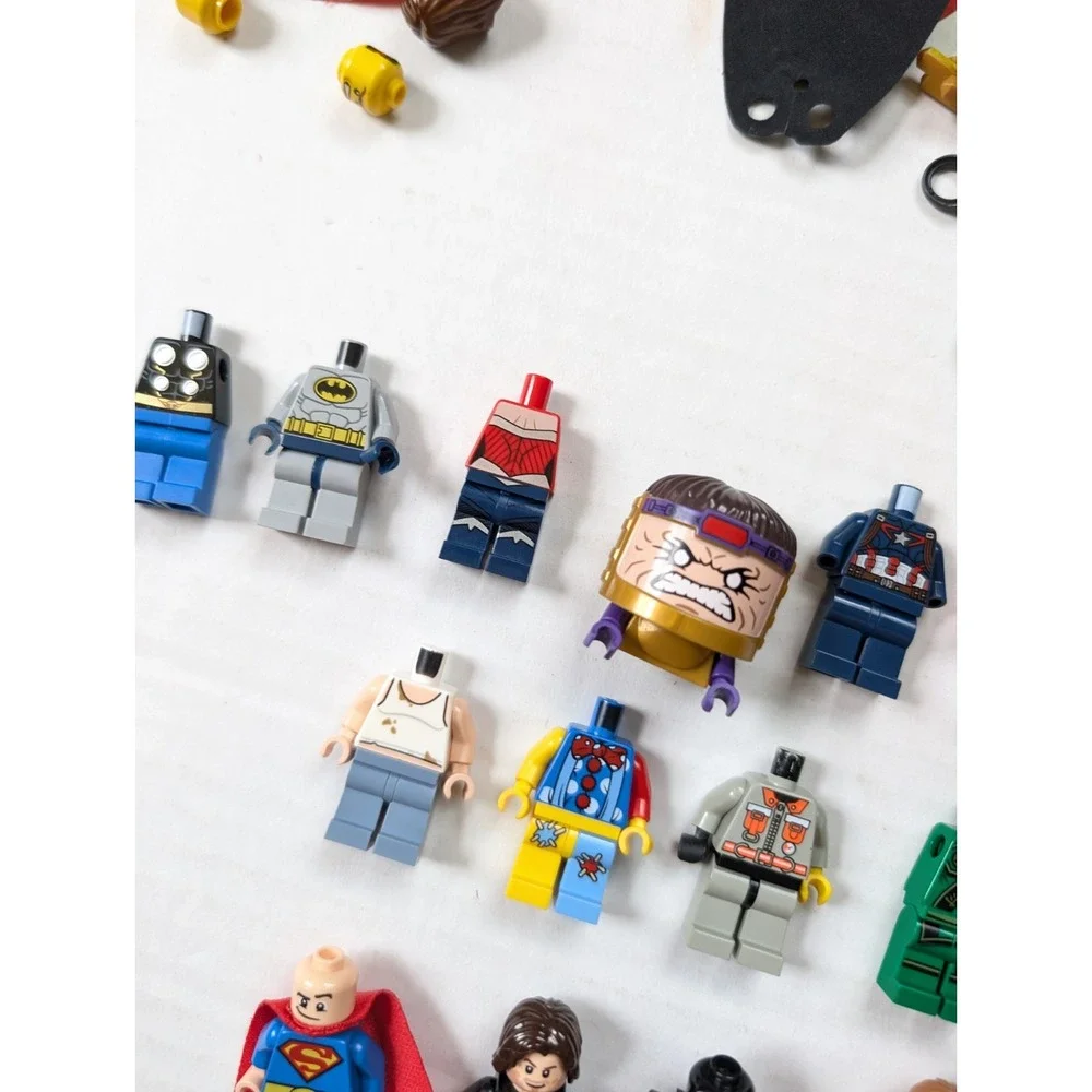 READ Lego Minifigure Lot Full Figures Parts Pieces Accessories Weapons Marvel DC